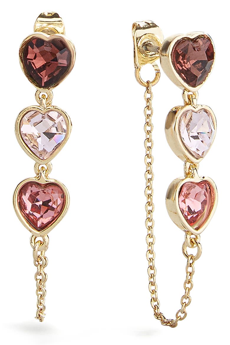 Alexandra Set of 2 Hoop & Front/Back Earrings, Alternate, color, PINK