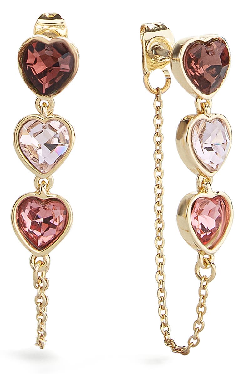 BaubleBar Alexandra Set of 2 Hoop & Front/Back Earrings, Alternate, color, Pink