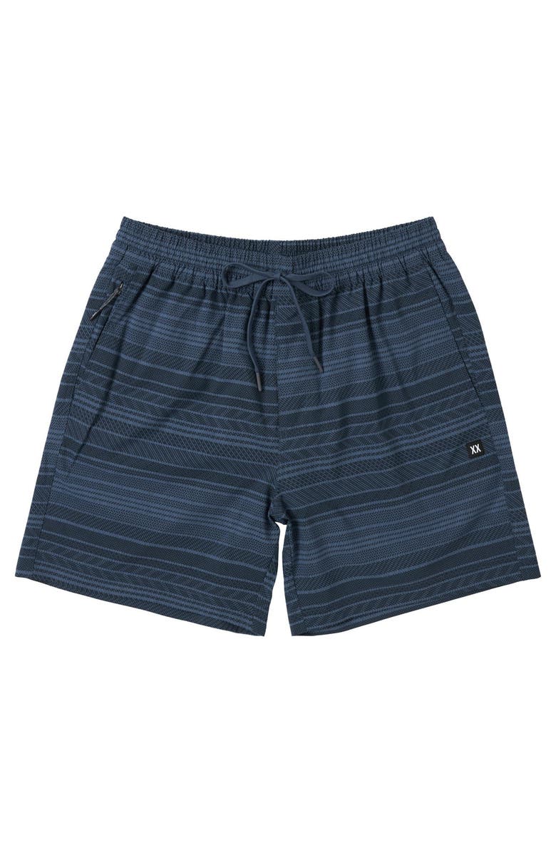 SAXX Sea to Shore 2N1 6-Inch Volley Swim Trunks, Alternate, color, Agitated Stripe-Indigo