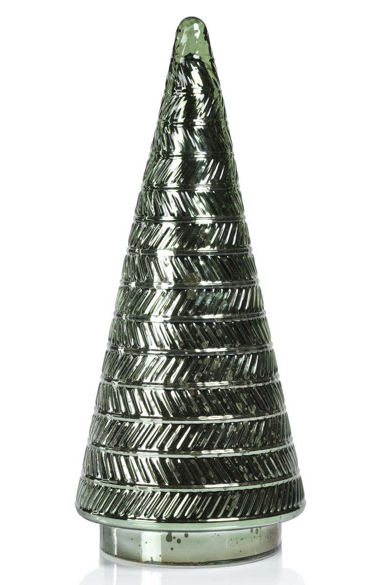 Zodax Stella 17-Inch Antique Glass Illuminated Tree, Main, color, Green