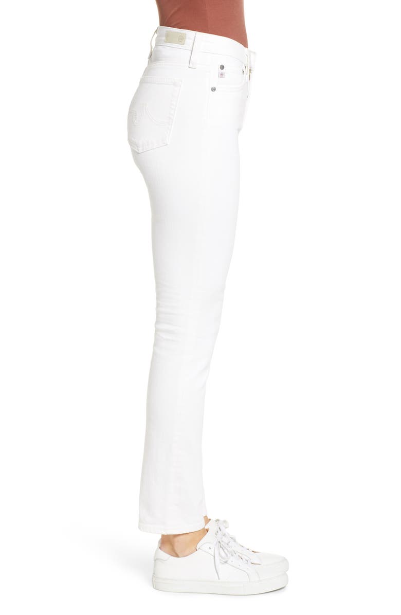 AG Mari High Waist Slim Straight Leg Jeans, Alternate, color, 01 Year Tonal White
