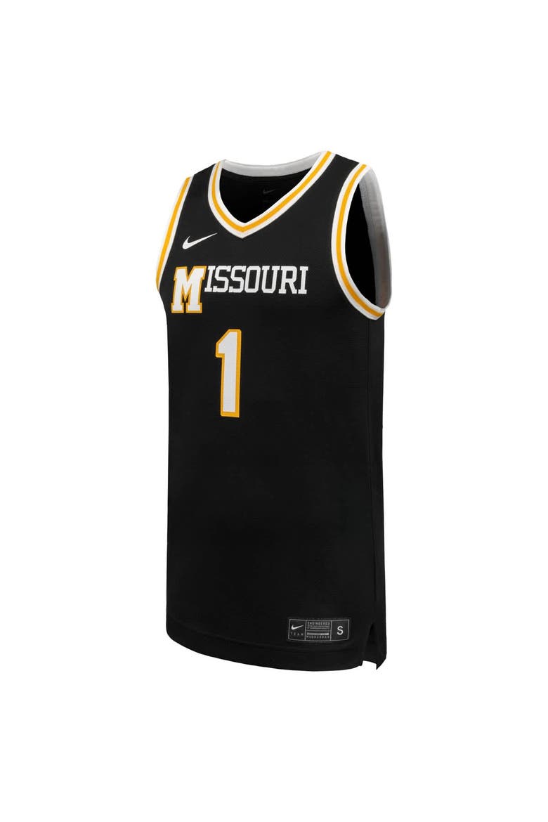 Men's Nike #1 Black Missouri Tigers Replica Basketball Jersey, Alternate, color, Black