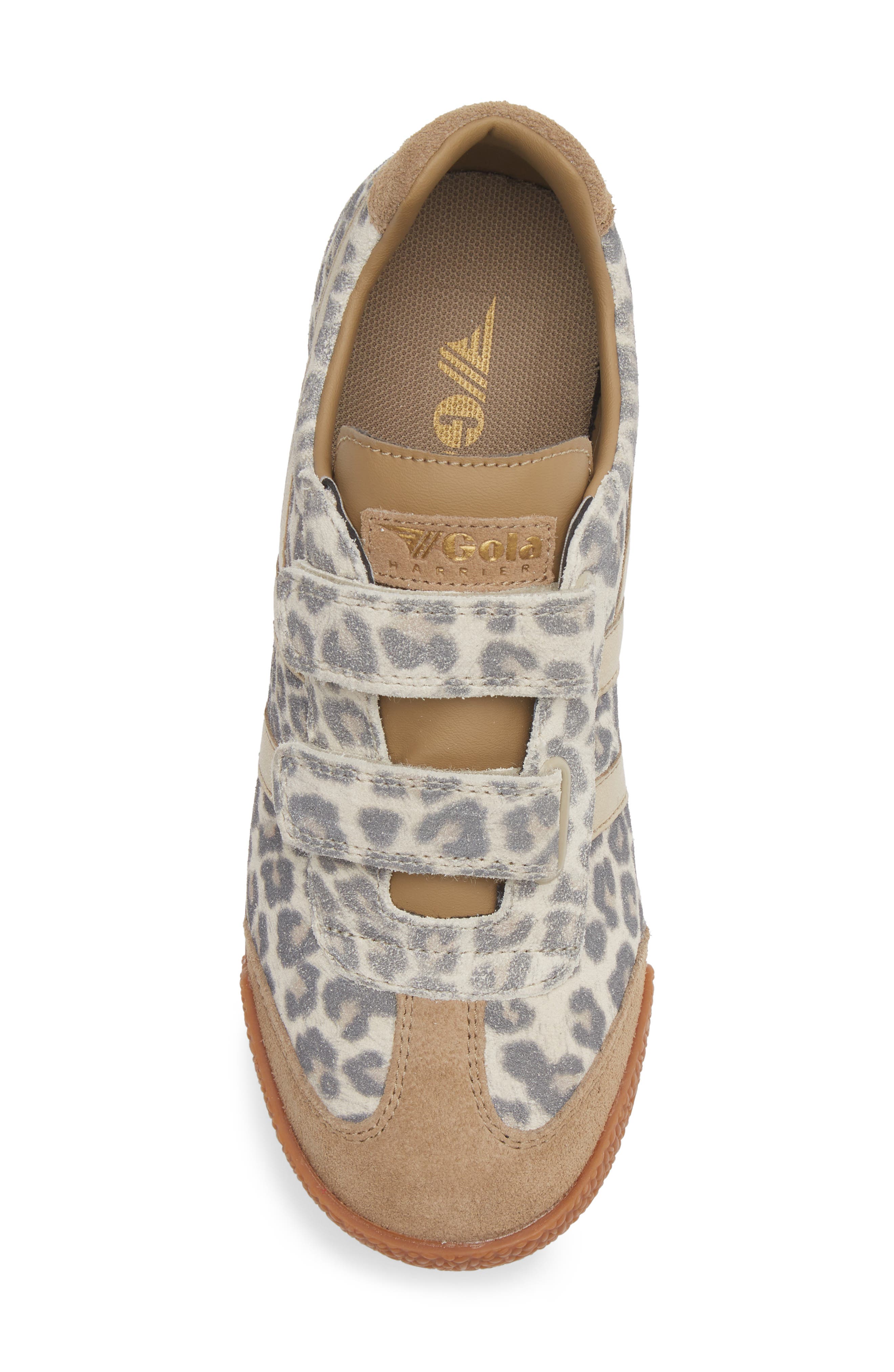 Kids' Harrier Strap Sneaker, Alternate, color, SNOW LEOPARD/ CARAMEL/ GOLD