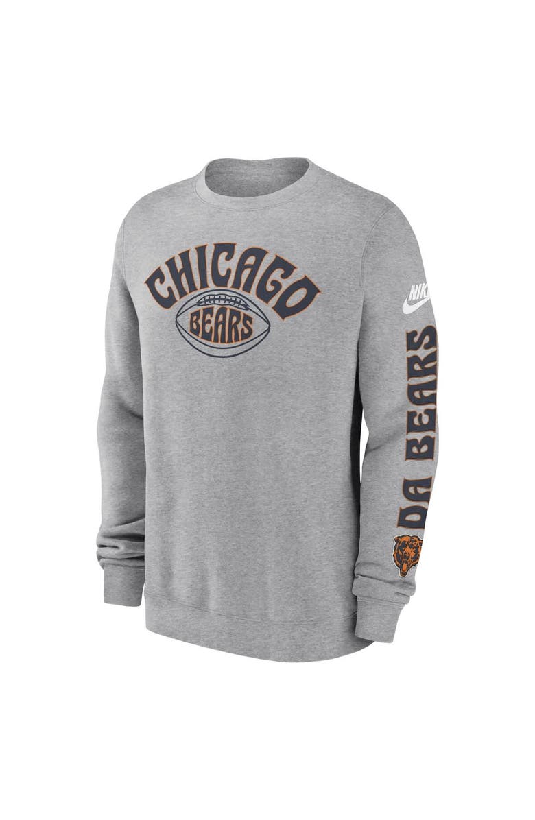 Nike Men's Chicago Bears  Nike Charcoal Rewind Club Pullover Sweatshirt, Alternate, color, 