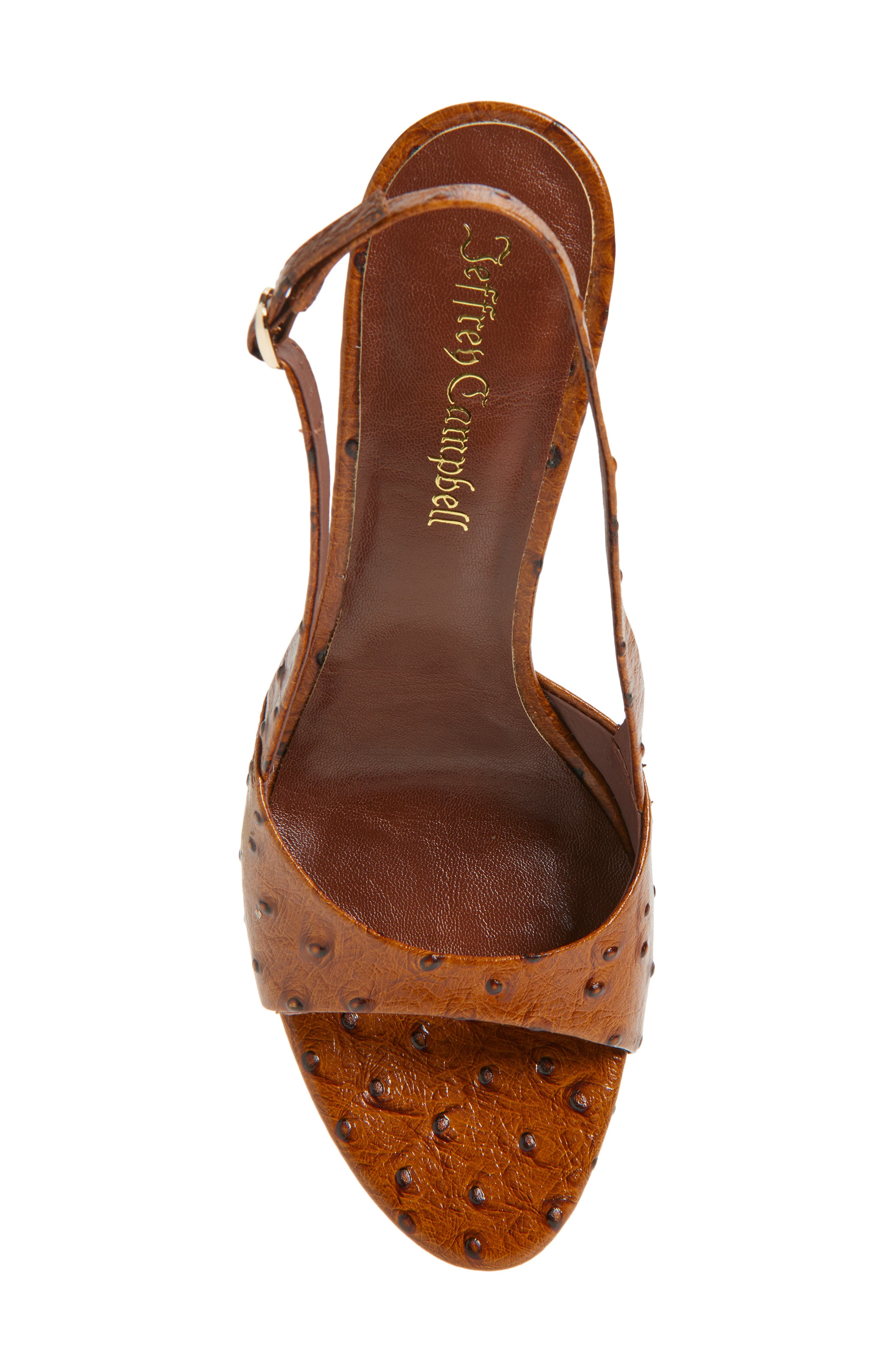 Jeffrey Campbell Triomphe Slingback Sandal, Alternate, color, Light Brown Ostrich