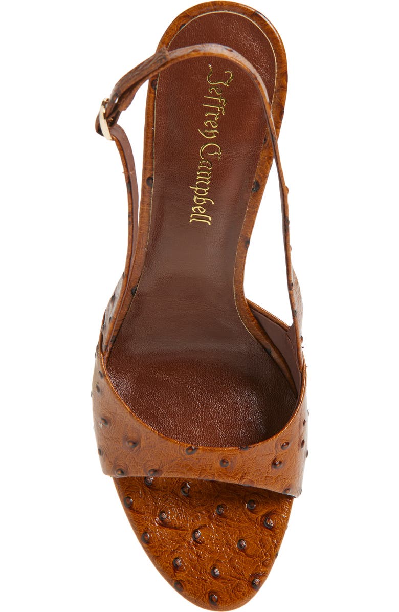 Jeffrey Campbell Triomphe Slingback Sandal, Alternate, color, Light Brown Ostrich