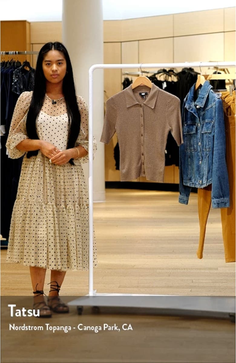 Lianne Short Sleeve Cotton Blend Polo Sweater, sales video thumbnail