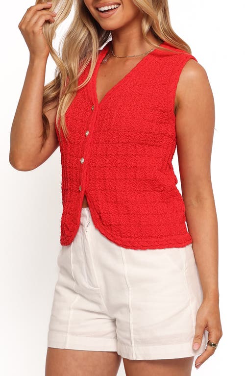 Petal And Pup Petal & Pup Davis Open Stitch Sweater Vest In Red