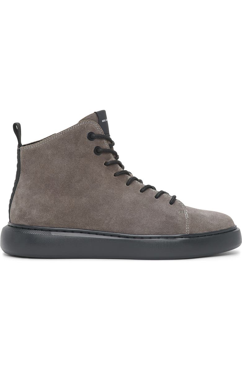 KARL LAGERFELD PARIS Suede Side Zip Bootie, Alternate, color,