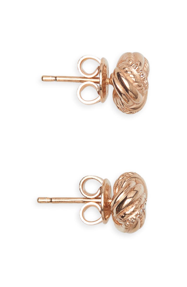 Bottega Veneta Knot Cubic Zirconia Stud Earrings, Alternate, color, Gold