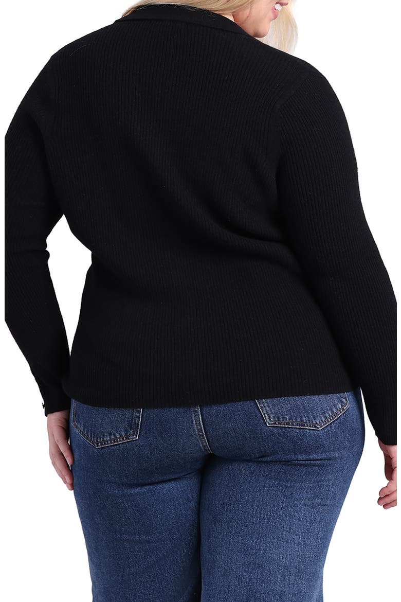Rib Cashmere Cardigan, Alternate, color, BLACK
