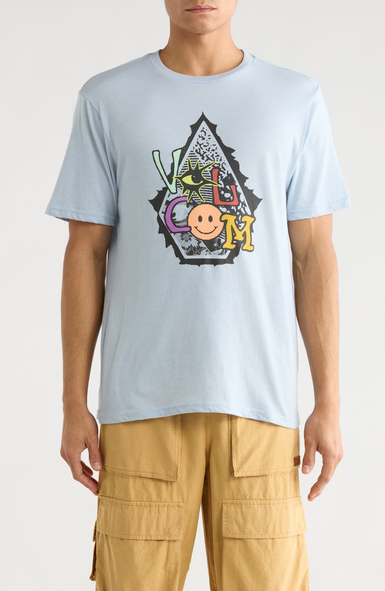 Volcom Psychosis Short Sleeve Graphic T-Shirt, Main, color, Carolina Blue Heather