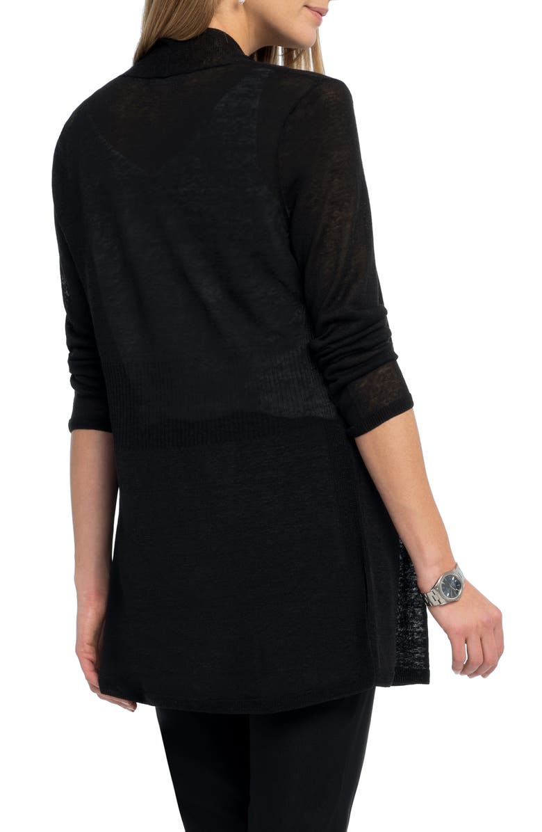 NIC+ZOE Open Front Linen Blend Long Cardigan, Alternate, color,