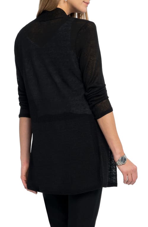 NIC + ZOE NIC+ZOE OPEN FRONT LINEN BLEND LONG CARDIGAN 