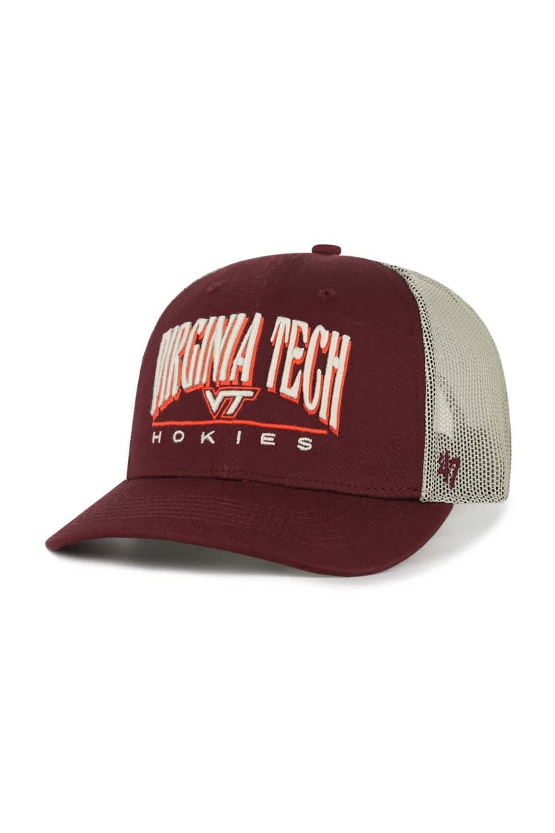 Men's '47 Maroon Virginia Tech Hokies Arid Adjustable Trucker Hat, Main, color, Maroon