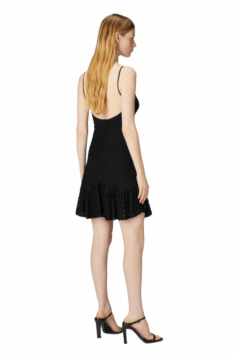 Sleeveless Mini Dress With Lace Tiered Skirt, Alternate, color, Black