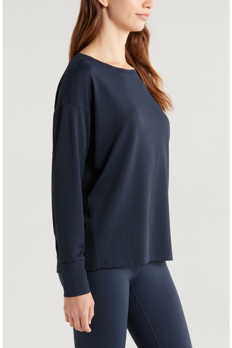 Textured Equilibrium Long Sleeve T-Shirt, Alternate, color, NAVY SAPPHIRE