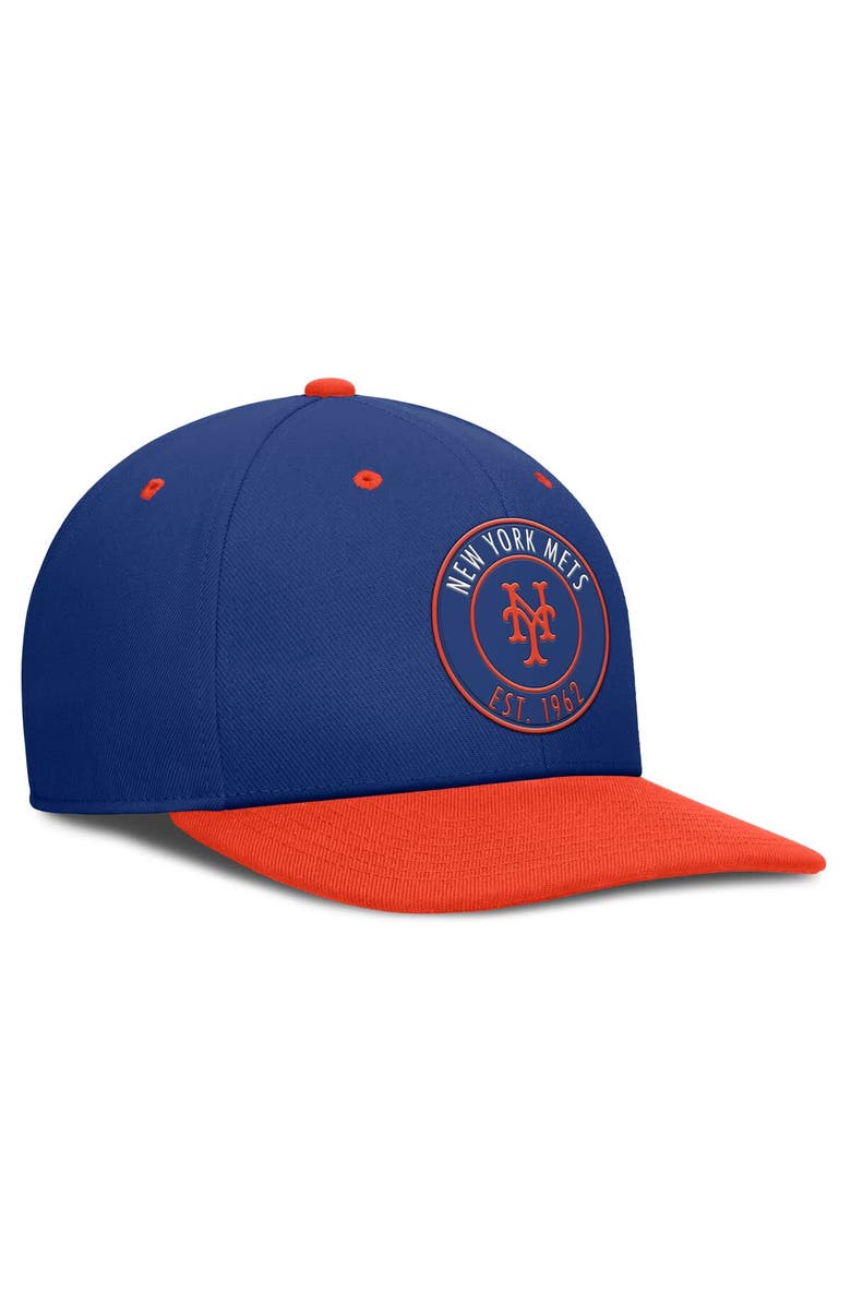 Nike Men's Nike Royal/Orange New York Mets Cooperstown Collection Pro Dri-FIT Snapback Hat, Alternate, color, Royal