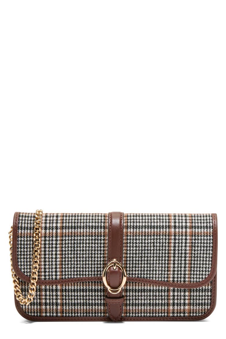 Alexandria Wallet on a Chain, Main, color, HICKORY PLAID PRINT
