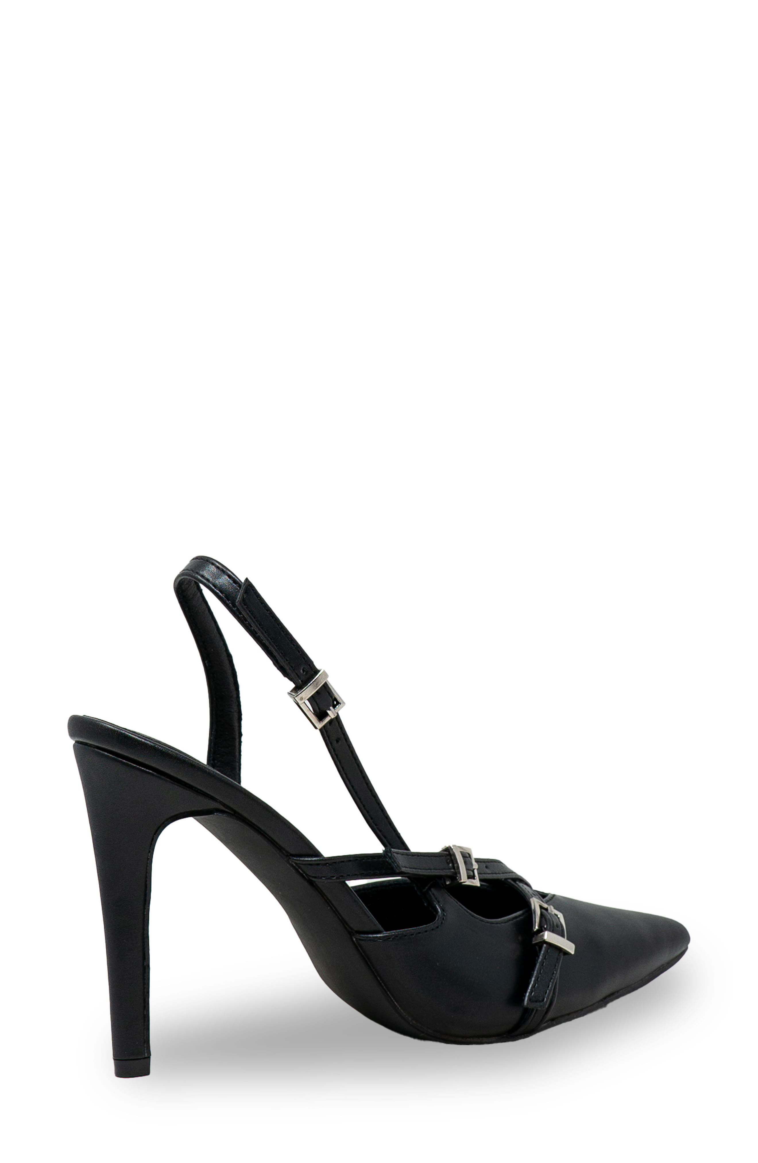 CHASE AND CHLOE Buckle Bands Slingback Pump, Alternate, color, Black