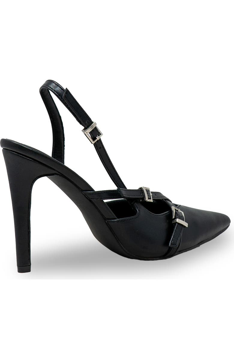 CHASE AND CHLOE Buckle Bands Slingback Pump, Alternate, color, Black