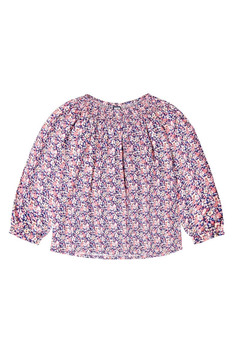 Georgina Girls Smocked Top Mini Pink Floral, Main, color, Pink Floral