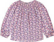 Busy Bees Georgina Girls Smocked Top Mini Pink Floral