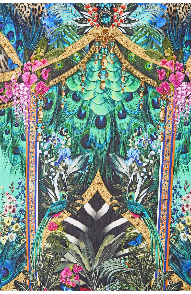 Camilla Short Sleeve Camp Collared Shirt, Alternate, color, Animal Alchemy