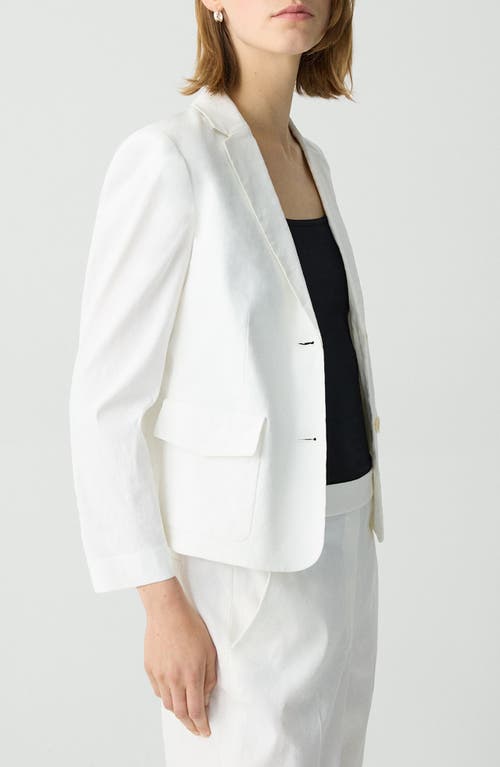 Theory Shrunken Blazer In Good Linen In White