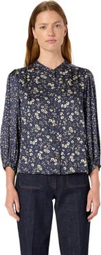 GERARD DAREL Anaelle Floral Mandarin Collar Shirt