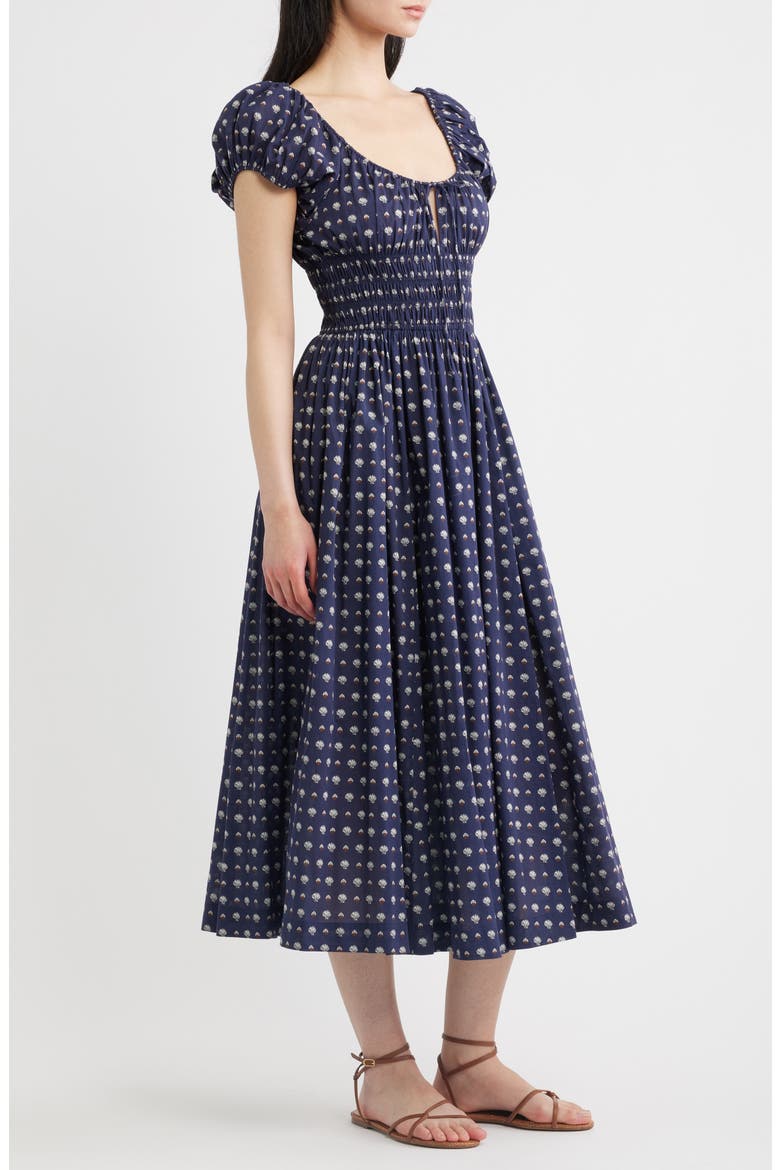 Quinn Organic Cotton Poplin Maxi Dress, Alternate, color, BLEU FOULARD DE LA MER