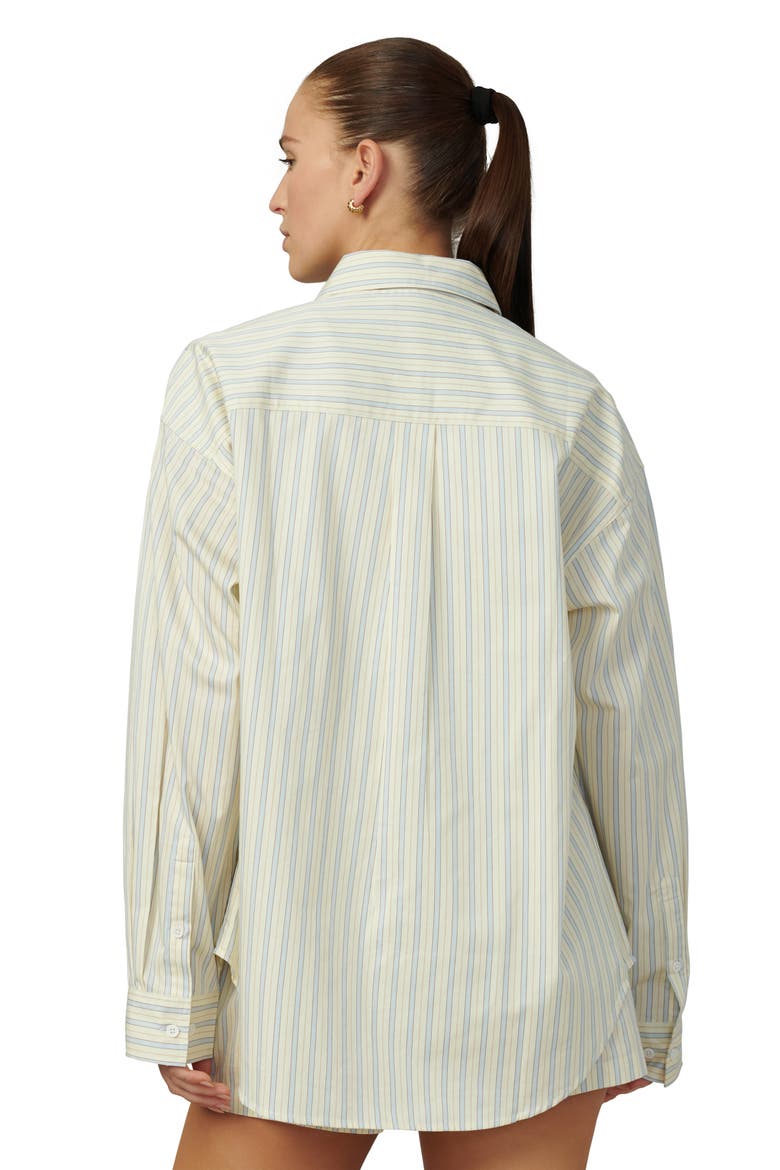 Relaxed Fit Stripe Button-Down Shirt, Alternate, color, ANISE FLOWER VARIG
