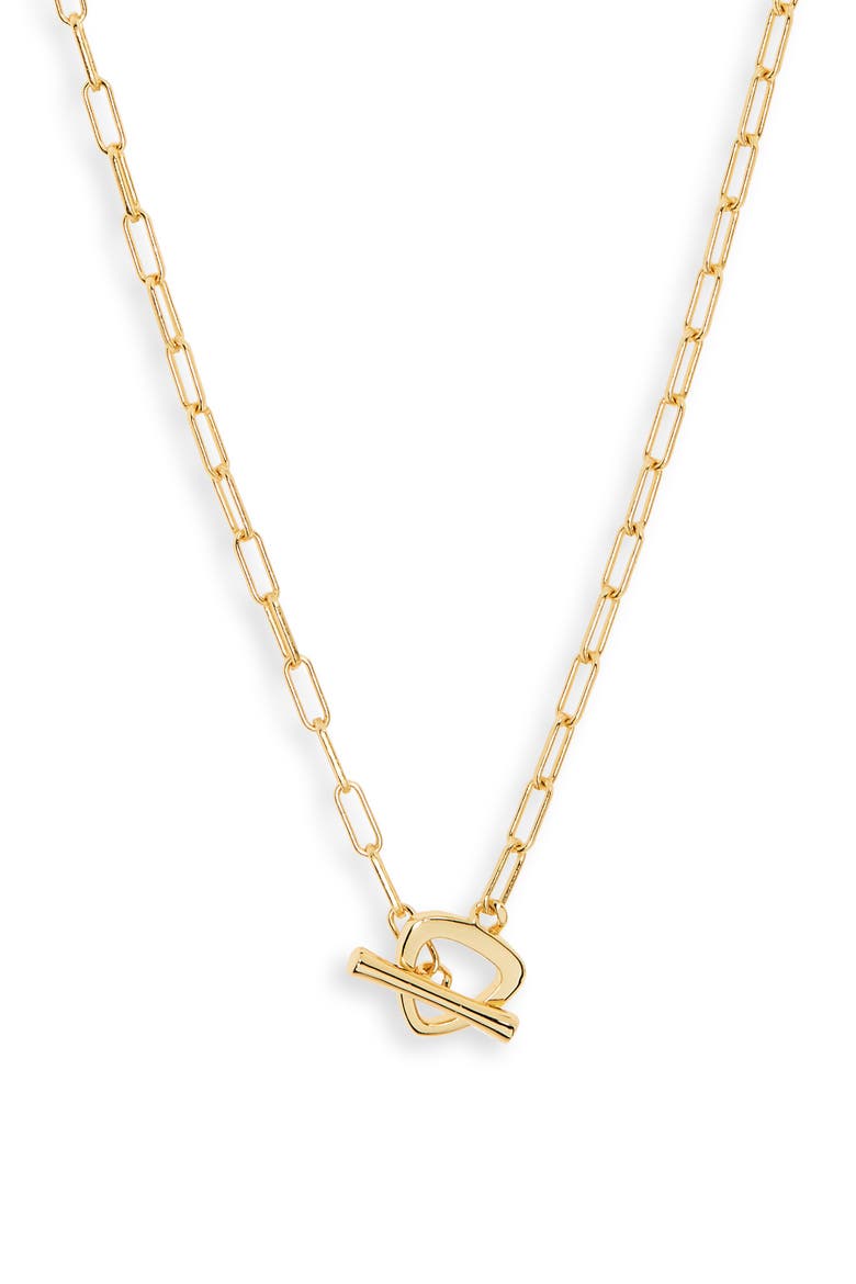 Paper Clip Chain Toggle Necklace, Main, color, GOLD