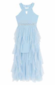 Rare Editions Kids' Glitter High-Low Party Dress