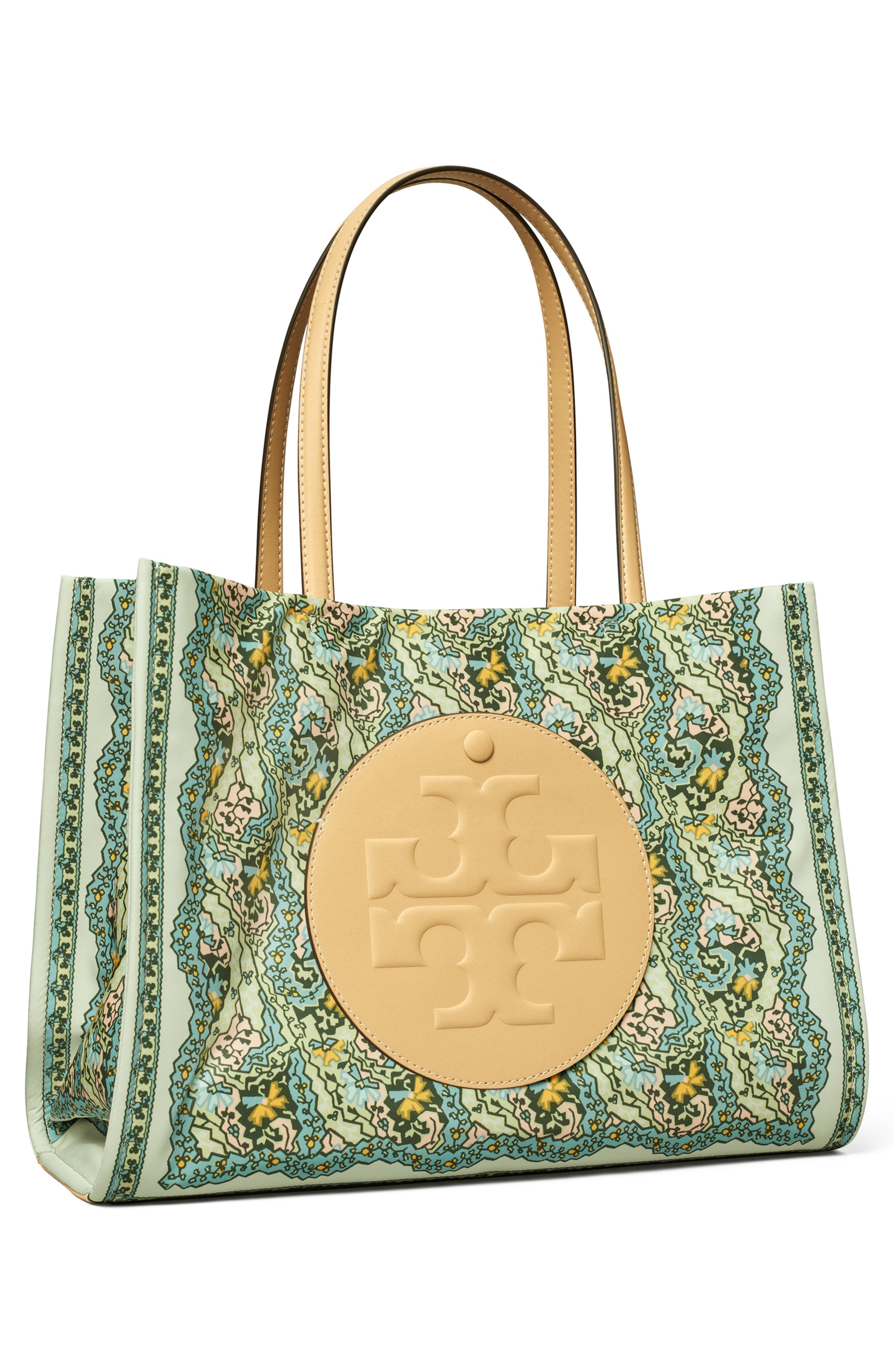 Tory Burch Small Ella Print Tote, Alternate, color, Blue Dream Paisley