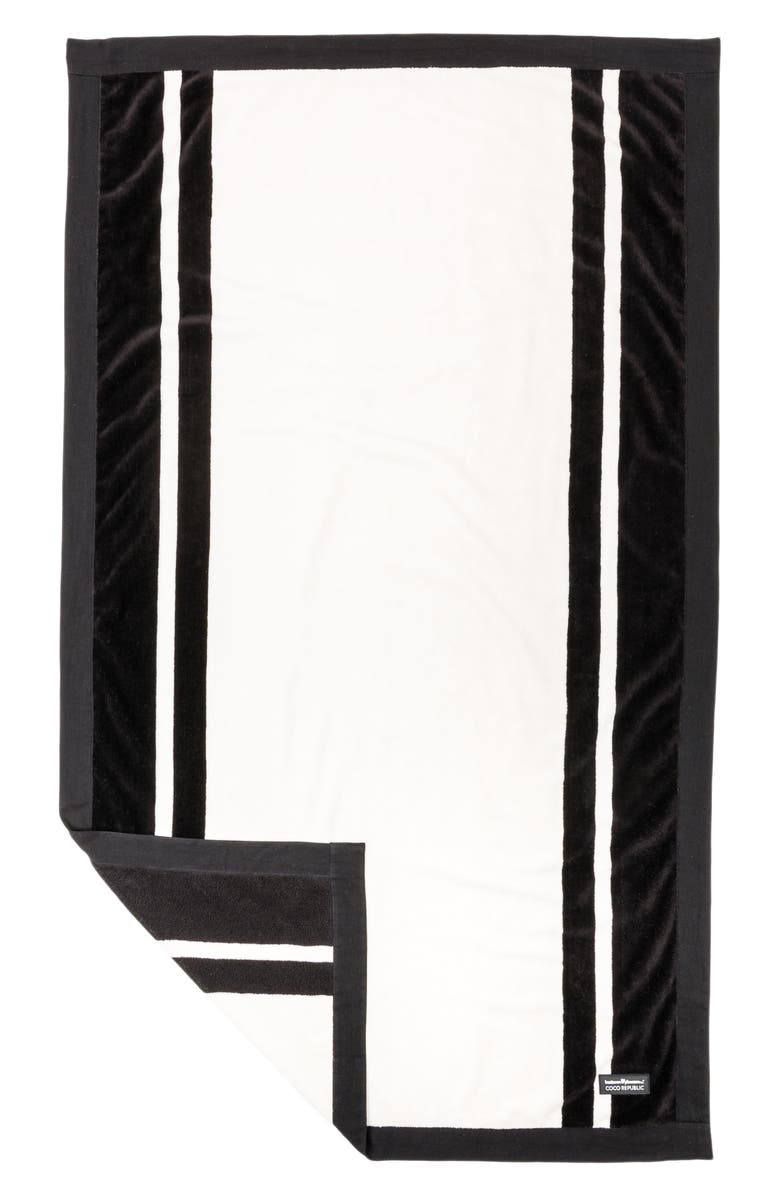 BUSINESS AND PLEASURE CO Coco Republic Beach Towel, Alternate, color, Black White