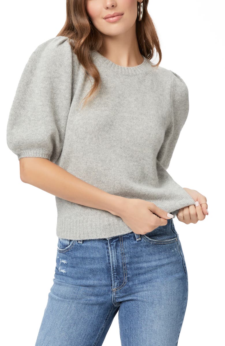PAIGE Lucerne Elbow Sleeve Sweater, Alternate, color, Heathered Grey