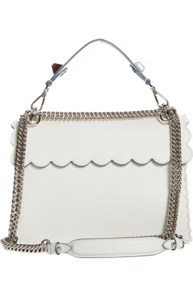 Fendi Kan I Scallop Leather Shoulder Bag, Alternate, color,