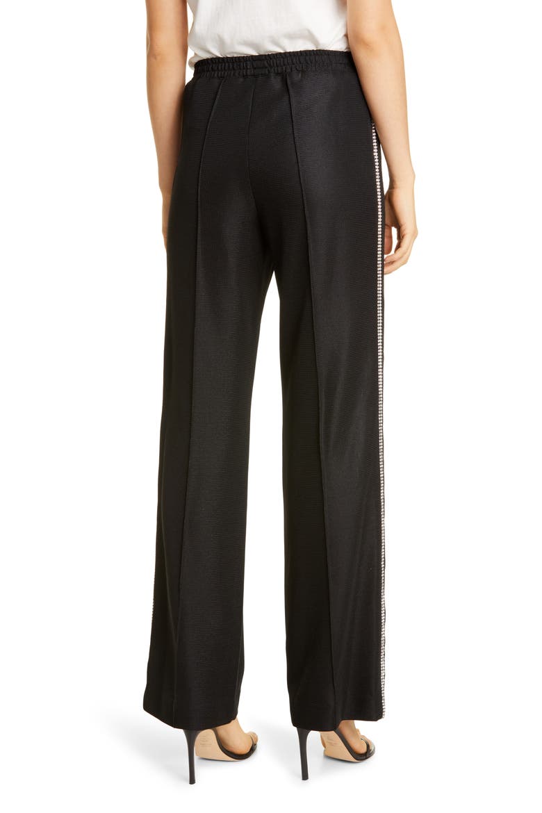 Crystal Trim Track Pants, Alternate, color, BLACK