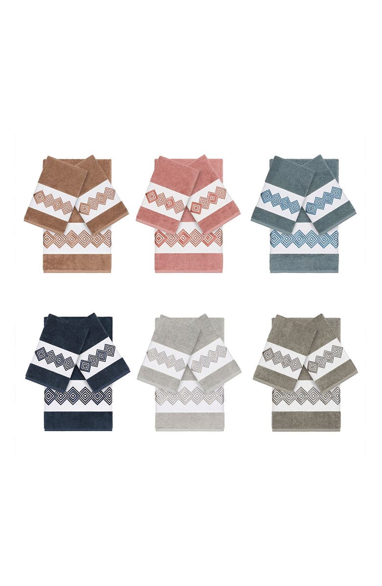 Linum Home Textiles Noah 3-Piece Embellished Towel - Teal, Alternate, color, Teal