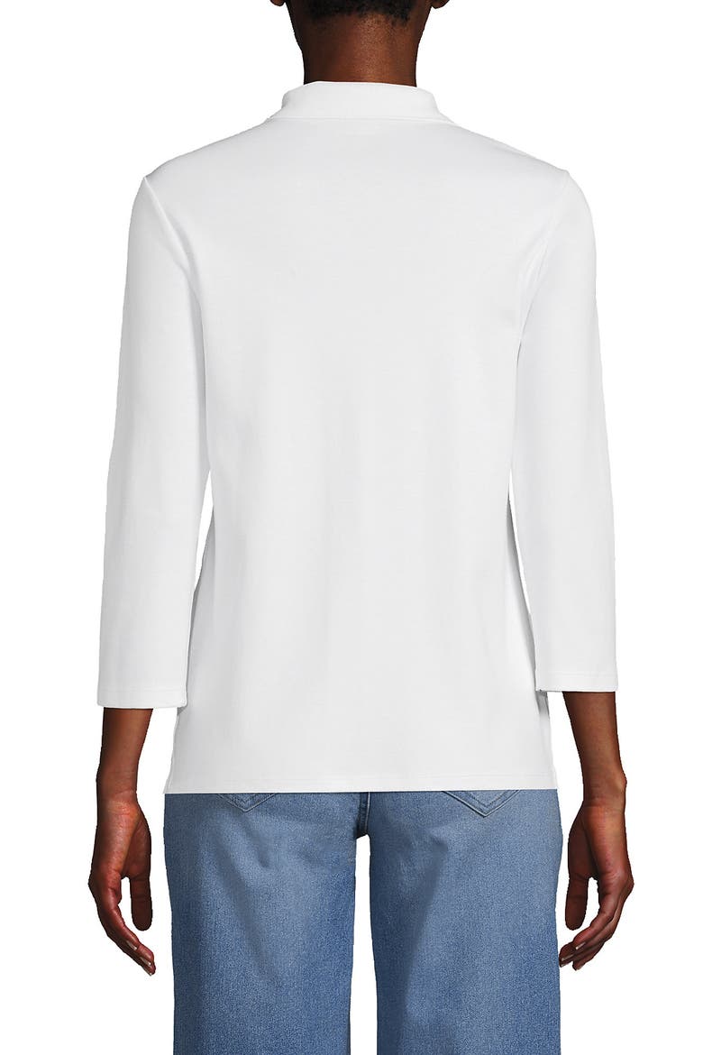 3/4 Sleeve Supima Cotton Polo Shirt, Alternate, color, White