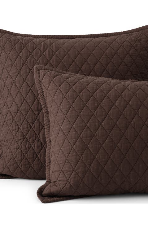 Solid Diamond Double Voile Pillow Sham