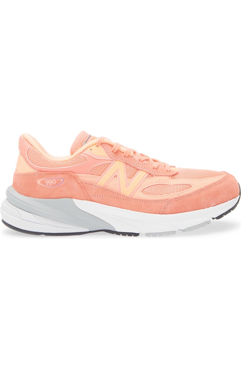 New Balance Gender Inclusive Made in USA 990v6 Sneaker, Alternate, color, Sunrise/ Purple