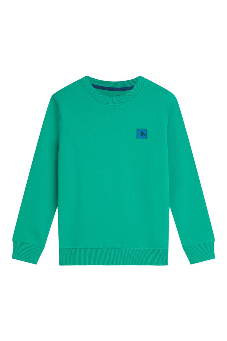 Kids' Logo Patch Organic Cotton Sweatshirt, Main, color, SPECTRA GREEN
