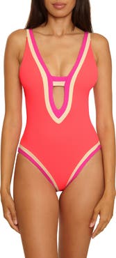 Becca Coast Line Plunge One-Piece Swimsuit