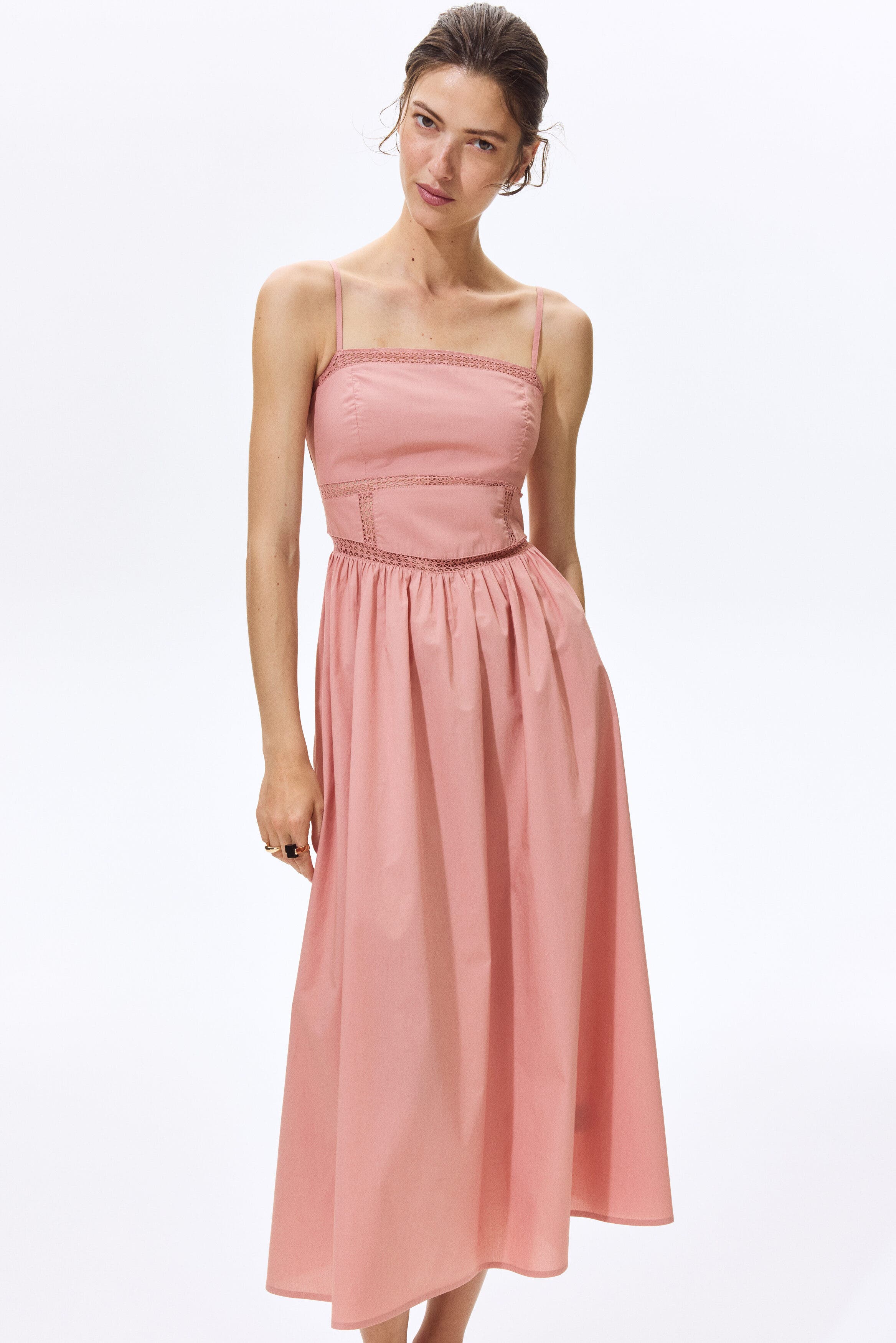 Cotton dress with tie-top shoulder straps - image 4