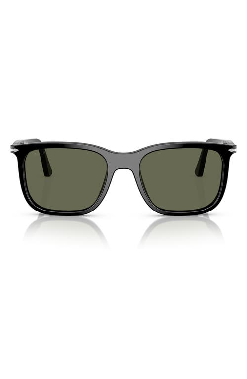 Persol 53mm Polarized Rectangular Sunglasses In Black