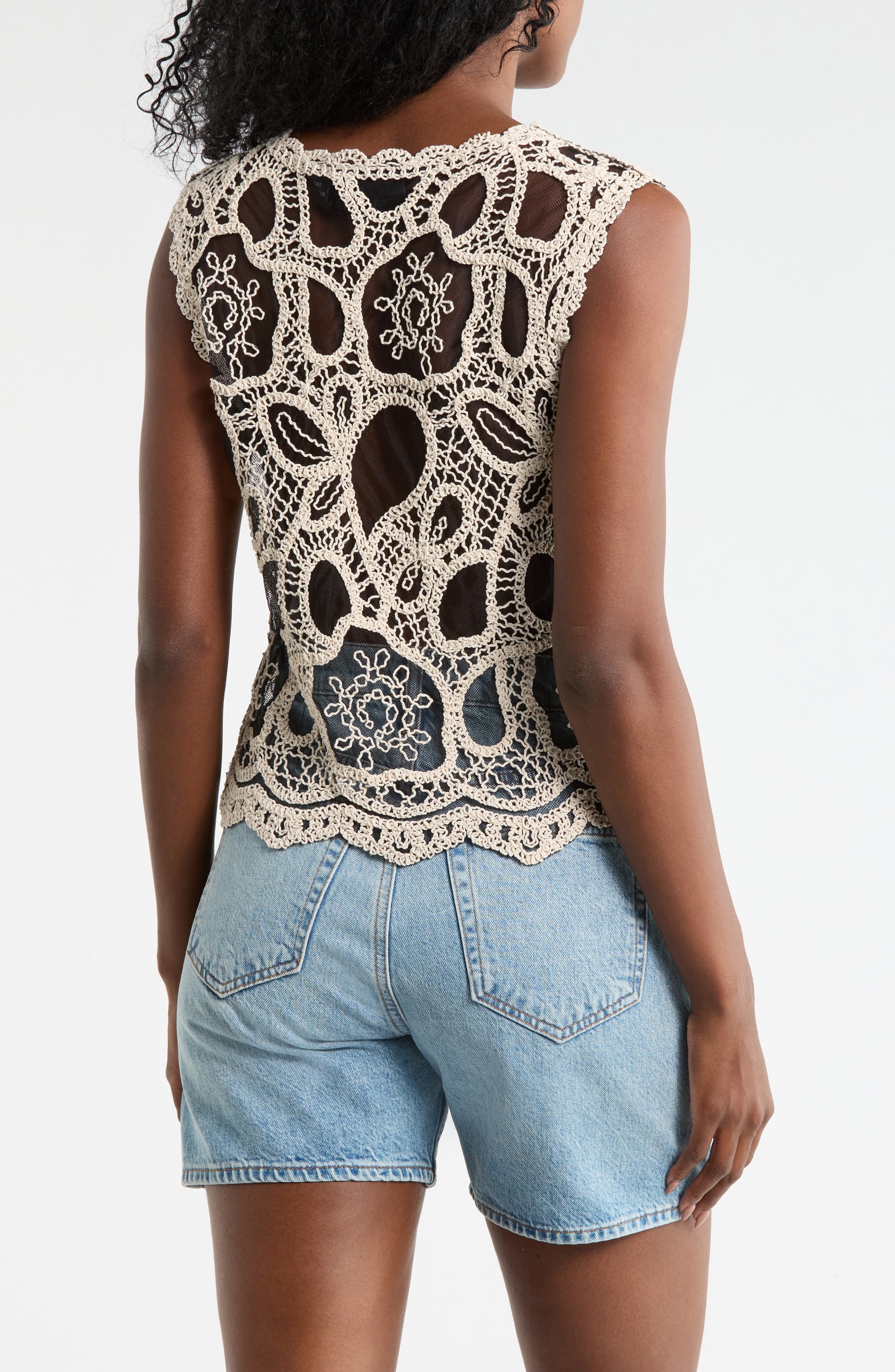 Open Stitch Mesh Tank Top - image 2