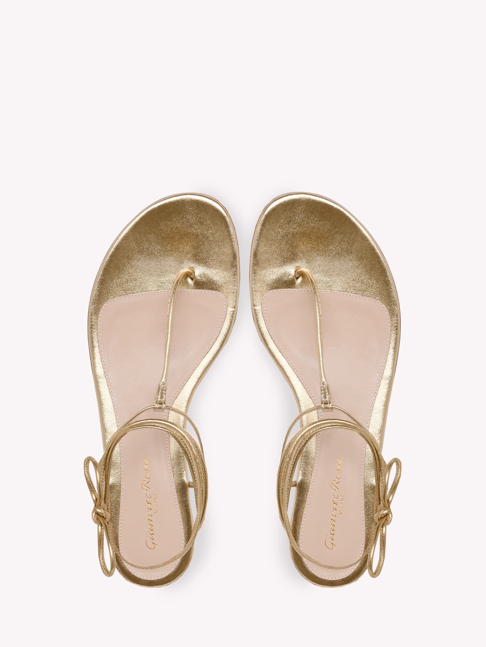 Gianvito Rossi Gwyneth Flat Sandals, Alternate, color, Metallic Gold