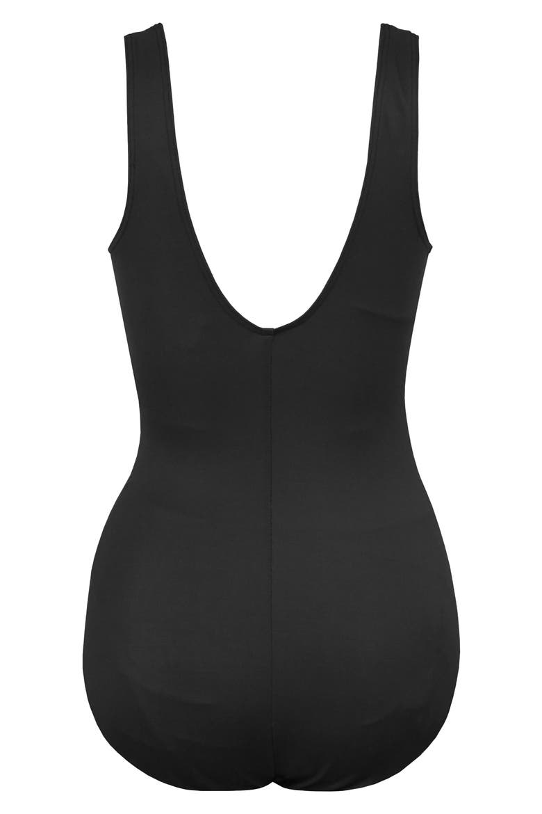 Illusionist Palma One-Piece Swimsuit, Alternate, color, BLACK